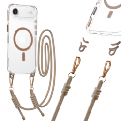 Tel Protect Strap Clear Case for Iphone 17 Air gold