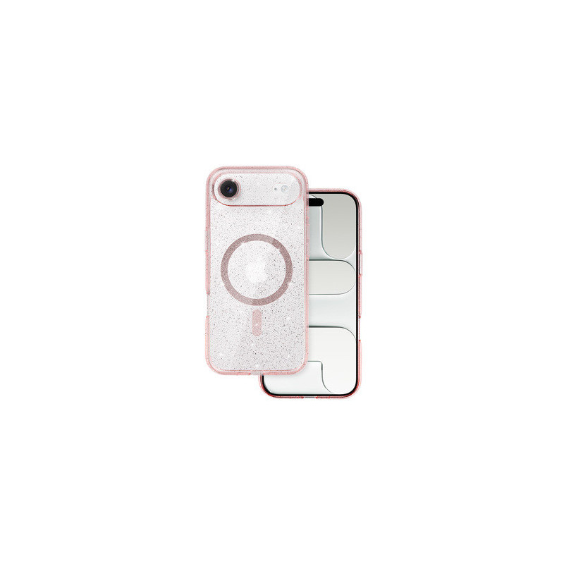 Glitter Magsafe Case for Iphone 17 Air pink clear