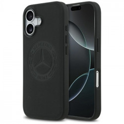 Original Case MERCEDES Leather Vintage Logo MagSafe for Iphone 17 black