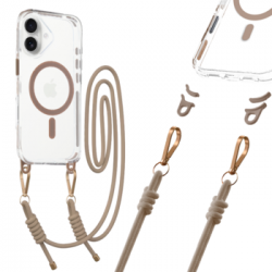 Tel Protect Strap Clear Case for Iphone 17 gold
