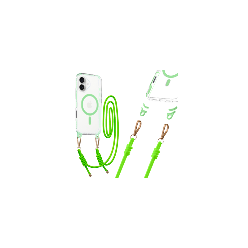 Tel Protect Strap Clear Case for Iphone 17 green
