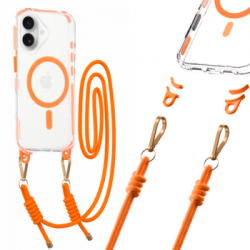 Tel Protect Strap Clear Case for Iphone 17 orange