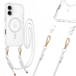 Tel Protect Strap Clear Case for Iphone 17 white