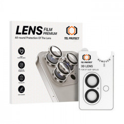 Tempered glass Tel Protect 3D Lens on camera for Iphone 17 black (lens 2 pieces)