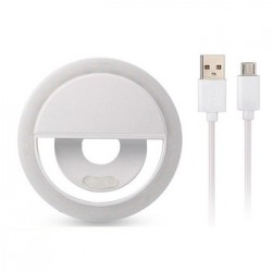 Kruhová lampa na selfie biela + kábel USB na Micro USB