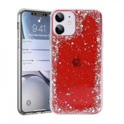 Brilantné priehľadné puzdro pre Iphone 12 Mini Red